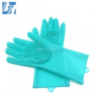 Heat Resistant Kitchen Bathroom Brush Washing Silicone rubber Gloves