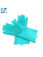 Heat Resistant Kitchen Bathroom Brush Washing Silicone rubber Gloves